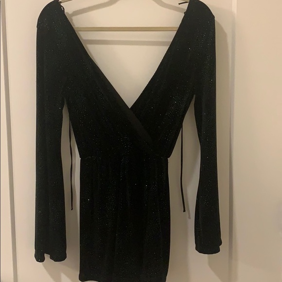 TOPSHOP Glitter Velvet Romper - Picture 3 of 5